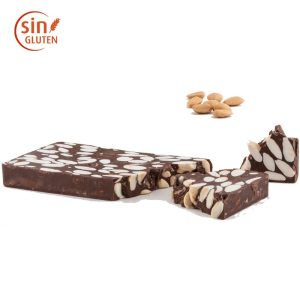 Turrón de chocolate negro con almendra Sin azúcar